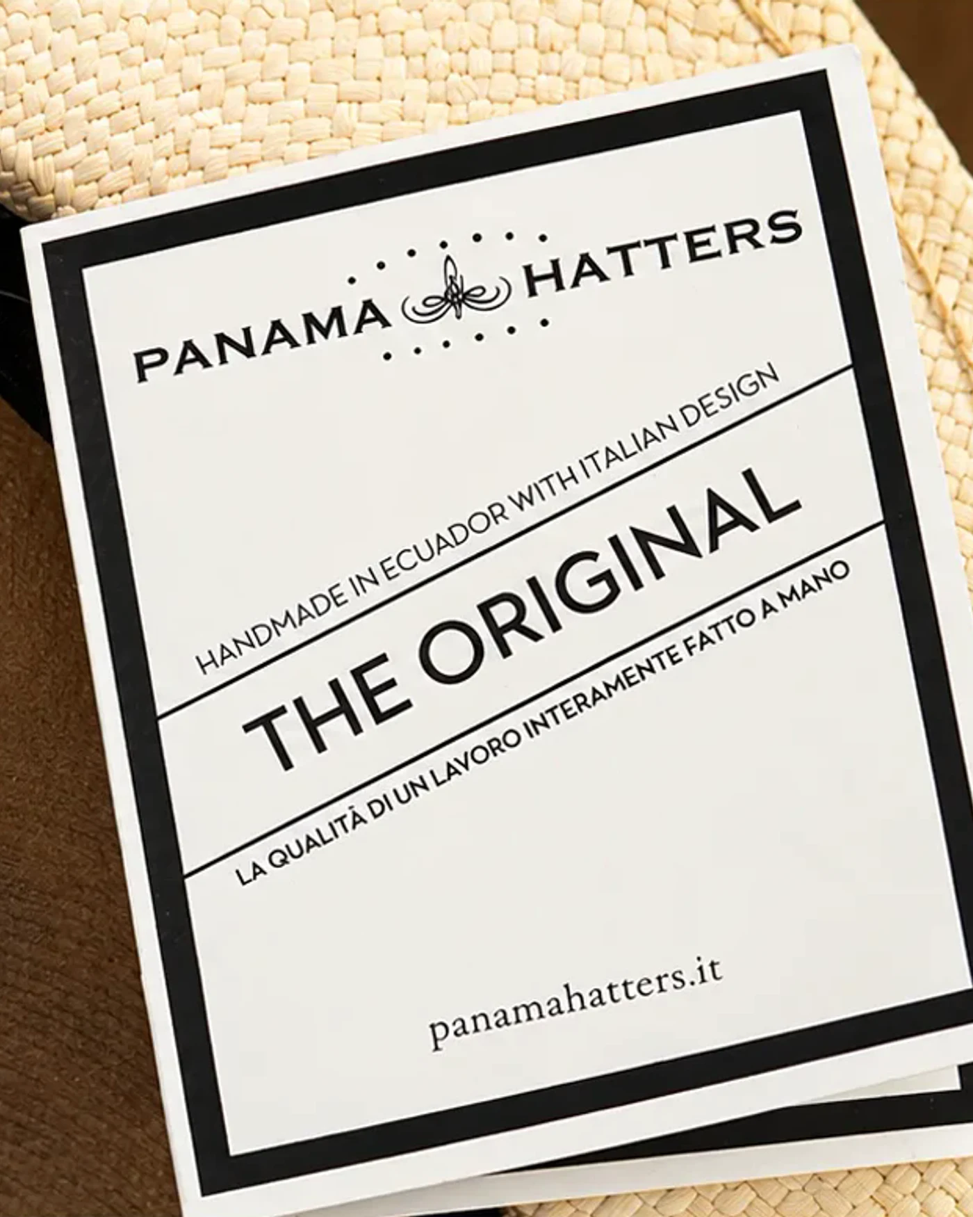 Etiquette The Original PanamaHatters sur le chapeau