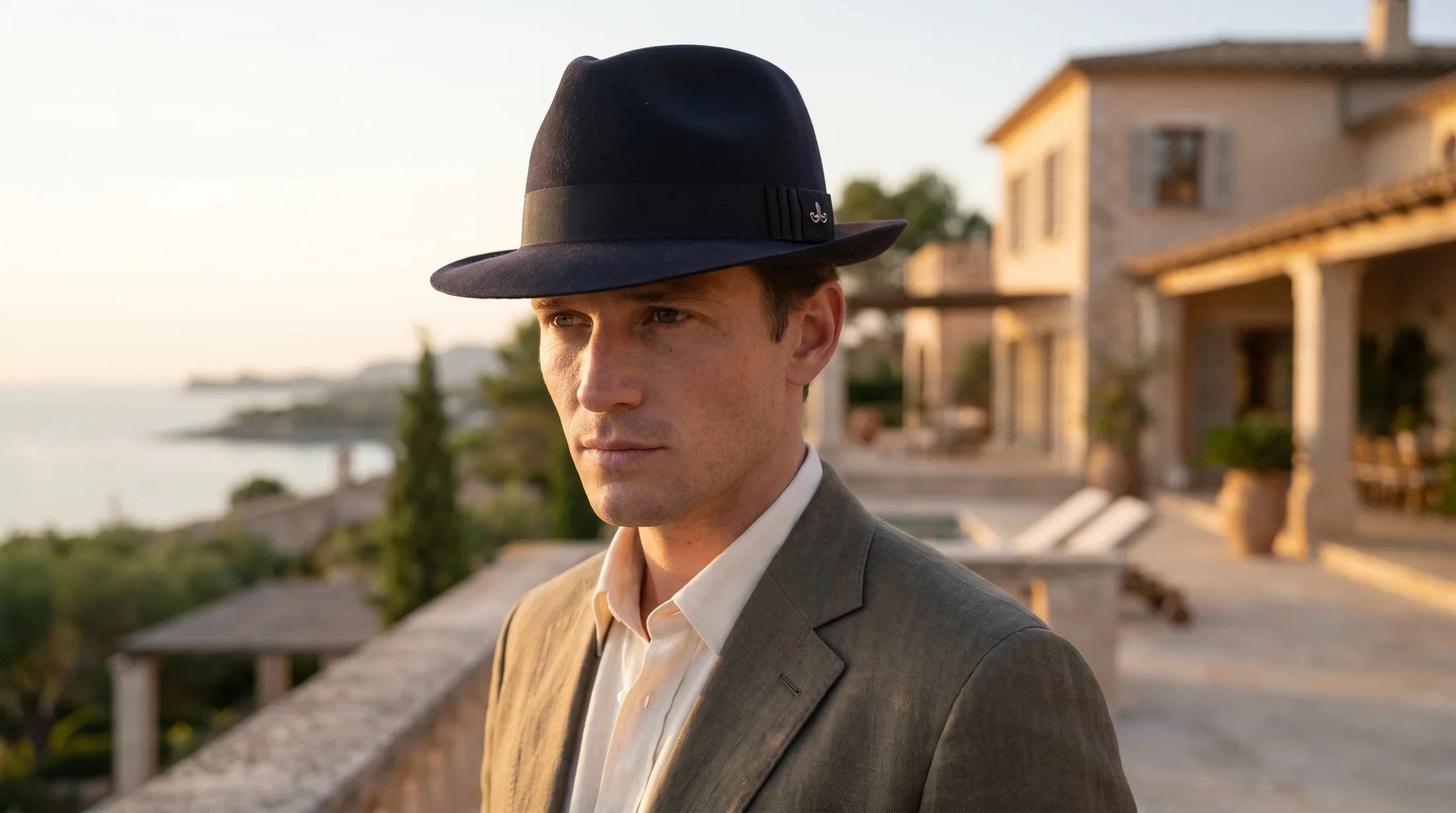 PanamaHatters hat on an Italian villa terrace