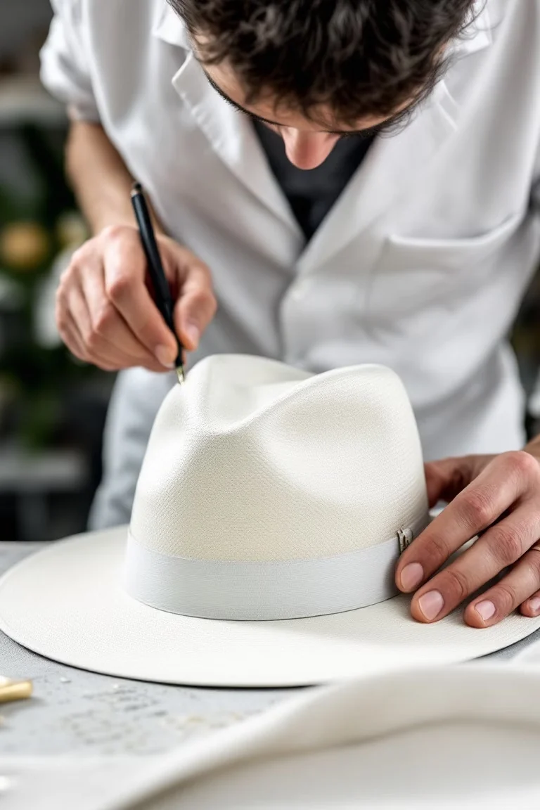 Finition manuelle du chapeau