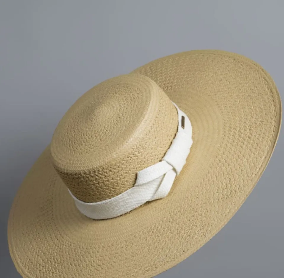 Natural wide-brim Panama hat, still life