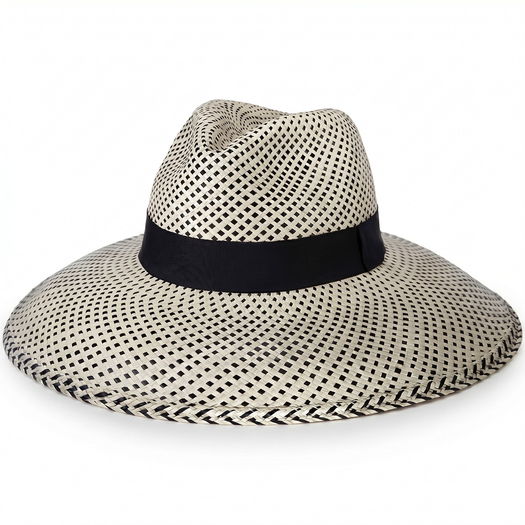 Rio Large Brim Optical Black Tie. wide-brim ladies Panama; colors: natural, black; source image reviewed in visual-sheet-06 item 114